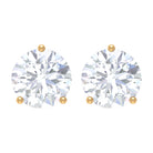 Solitaire Cubic Zirconia Stud Earrings in Prong Setting Zircon - ( AAAA ) - Quality - Rosec Jewels