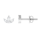 Marquise Cut Diamond Three Stone Dainty Stud Earrings Diamond - ( HI-SI ) - Color and Clarity - Rosec Jewels