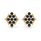 1/2 CT Black Onyx Cluster Stud Earrings Black Onyx - ( AAA ) - Quality - Rosec Jewels