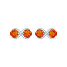 1 CT Simple Fire Opal Two Stone Infinity Stud Earrings Fire Opal - ( AAA ) - Quality - Rosec Jewels