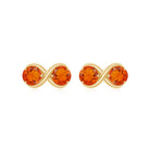 1 CT Simple Fire Opal Two Stone Infinity Stud Earrings Fire Opal - ( AAA ) - Quality - Rosec Jewels