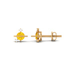 Yellow Sapphire Celestial Stud Earrings with Diamond Yellow Sapphire - ( AAA ) - Quality - Rosec Jewels