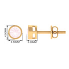 Minimal Round Rose Quartz Solitaire Stud Earrings in Gold Rose Quartz - ( AAA ) - Quality - Rosec Jewels