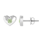 Gypsy Set Green Sapphire Heart Stud Earrings Green Sapphire - ( AAA ) - Quality - Rosec Jewels