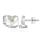 Gypsy Set Green Sapphire Heart Stud Earrings Green Sapphire - ( AAA ) - Quality - Rosec Jewels