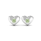 Gypsy Set Green Sapphire Heart Stud Earrings Green Sapphire - ( AAA ) - Quality - Rosec Jewels