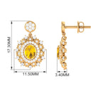 1.25 CT Citrine and Moissanite Bridal Drop Earrings in Gold Citrine - ( AAA ) - Quality - Rosec Jewels