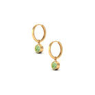 Lab Grown Green Sapphire Hoop Drop Earrings Lab Created Green Sapphire - ( AAAA ) - Quality - Rosec Jewels