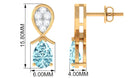 Real Aquamarine and Diamond Bridal Drop Earrings Aquamarine - ( AAA ) - Quality - Rosec Jewels