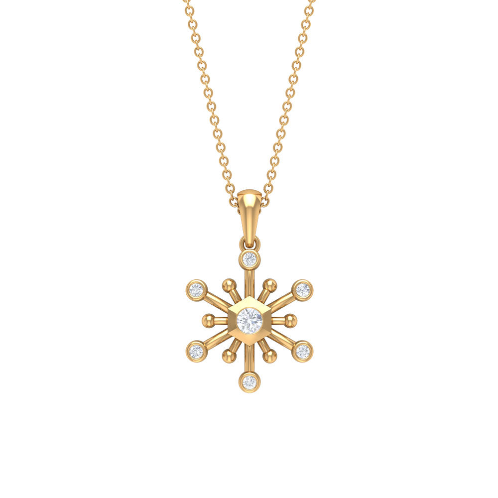 1/4 CT Snowflake Pendant for Women with Diamonds Diamond - ( HI-SI ) - Color and Clarity - Rosec Jewels