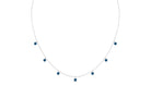 4.25 CT London Blue Topaz Station Chain Necklace in Bezel Setting London Blue Topaz - ( AAA ) - Quality - Rosec Jewels