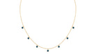 4.25 CT London Blue Topaz Station Chain Necklace in Bezel Setting London Blue Topaz - ( AAA ) - Quality - Rosec Jewels