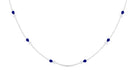 Pear Cut Created Blue Sapphire and Diamond Station Chain Necklace Lab Created Blue Sapphire - ( AAAA ) - Quality - Rosec Jewels