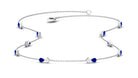 Pear Cut Created Blue Sapphire and Diamond Station Chain Necklace Lab Created Blue Sapphire - ( AAAA ) - Quality - Rosec Jewels