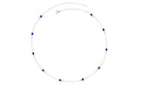 Pear Cut Created Blue Sapphire and Diamond Station Chain Necklace Lab Created Blue Sapphire - ( AAAA ) - Quality - Rosec Jewels