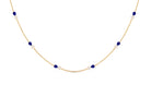 Pear Cut Created Blue Sapphire and Diamond Station Chain Necklace Lab Created Blue Sapphire - ( AAAA ) - Quality - Rosec Jewels