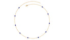 Pear Cut Created Blue Sapphire and Diamond Station Chain Necklace Lab Created Blue Sapphire - ( AAAA ) - Quality - Rosec Jewels