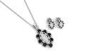 Black Onyx and Diamond Statement Pendant and Earrings Set Black Onyx - ( AAA ) - Quality - Rosec Jewels