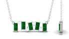 3/4 CT Simple Emerald and Moissanite Gold Bar Necklace Emerald - ( AAA ) - Quality - Rosec Jewels