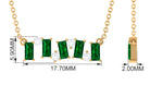 3/4 CT Simple Emerald and Moissanite Gold Bar Necklace Emerald - ( AAA ) - Quality - Rosec Jewels