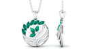 Marquise and Pear Emerald and Diamond Designer Pendant Emerald - ( AAA ) - Quality - Rosec Jewels