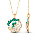 Marquise and Pear Emerald and Diamond Designer Pendant Emerald - ( AAA ) - Quality - Rosec Jewels