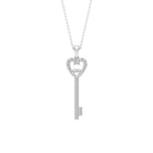 Heart key Pendant with Cubic Zirconia Zircon - ( AAAA ) - Quality - Rosec Jewels