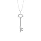 Modern Cubic Zirconia Key Pendant Necklace Zircon - ( AAAA ) - Quality - Rosec Jewels