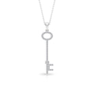 Modern Cubic Zirconia Key Pendant Necklace Zircon - ( AAAA ) - Quality - Rosec Jewels