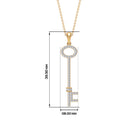 Modern Cubic Zirconia Key Pendant Necklace Zircon - ( AAAA ) - Quality - Rosec Jewels