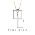 0.5 CT Certified Zircon Minimal Cross Pendant Necklace Zircon - ( AAAA ) - Quality - Rosec Jewels