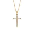 0.5 CT Certified Zircon Minimal Cross Pendant Necklace Zircon - ( AAAA ) - Quality - Rosec Jewels