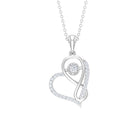 Cubic Zirconia Interlock Heart Infinity Pendant Zircon - ( AAAA ) - Quality - Rosec Jewels