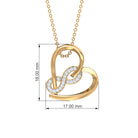 Zircon Interlock Infinity Heart Pendant Zircon - ( AAAA ) - Quality - Rosec Jewels