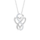 Designer Interlock Infinity Heart Necklace with Zircon Zircon - ( AAAA ) - Quality - Rosec Jewels