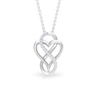 Designer Interlock Infinity Heart Necklace with Zircon Zircon - ( AAAA ) - Quality - Rosec Jewels