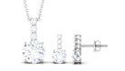 3.50 CT Round Cut Solitaire Zircon Pendant Earrings Set Zircon - ( AAAA ) - Quality - Rosec Jewels