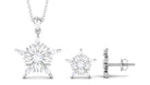 Cubic Zirconia Snowflake Jewelry Set Zircon - ( AAAA ) - Quality - Rosec Jewels