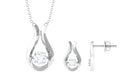 0.75 CT Cubic Zirconia Gold Teardrop Minimal Jewelry Set Zircon - ( AAAA ) - Quality - Rosec Jewels