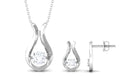 0.75 CT Cubic Zirconia Gold Teardrop Minimal Jewelry Set Zircon - ( AAAA ) - Quality - Rosec Jewels