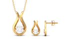 0.75 CT Cubic Zirconia Gold Teardrop Minimal Jewelry Set Zircon - ( AAAA ) - Quality - Rosec Jewels