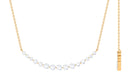 1 CT Elegant Zircon Curved Necklace in Gold Zircon - ( AAAA ) - Quality - Rosec Jewels