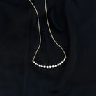 1 CT Elegant Zircon Curved Necklace in Gold Zircon - ( AAAA ) - Quality - Rosec Jewels