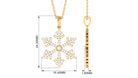 0.5 CT Certified Cubic Zirconia Snowflake Pendant Necklace in Gold Zircon - ( AAAA ) - Quality - Rosec Jewels