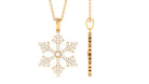 0.5 CT Certified Cubic Zirconia Snowflake Pendant Necklace in Gold Zircon - ( AAAA ) - Quality - Rosec Jewels