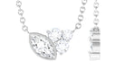 0.5 CT Marquise Cubic Zirconia Minimal Cluster Necklace in Bezel Setting Zircon - ( AAAA ) - Quality - Rosec Jewels