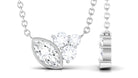 0.5 CT Marquise Cubic Zirconia Minimal Cluster Necklace in Bezel Setting Zircon - ( AAAA ) - Quality - Rosec Jewels