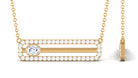 3/4 CT Certified Moissanite Gold Bar Necklace Moissanite - ( D-VS1 ) - Color and Clarity - Rosec Jewels