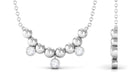 Certified Moissanite Beaded Necklace in Bezel Setting Moissanite - ( D-VS1 ) - Color and Clarity - Rosec Jewels