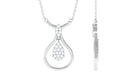 Certified Moissanite Teardrop Necklace in Illusion Setting Moissanite - ( D-VS1 ) - Color and Clarity - Rosec Jewels